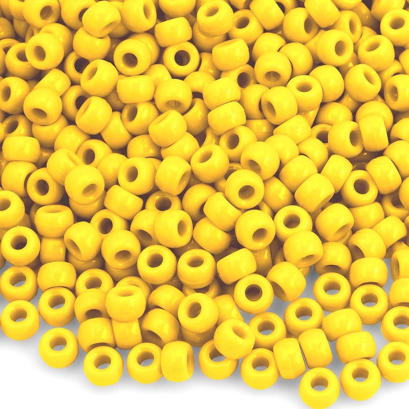 anpiwshjo 1100PCS Beads for Bracelets,Kandi Beads,Bead for Jewelry Making,Hair Bead for Kids Girls,Gifts for Daughter,Gifts for Girls,Christmas Jewelry for Teenagers(Yellow) - Image 1
